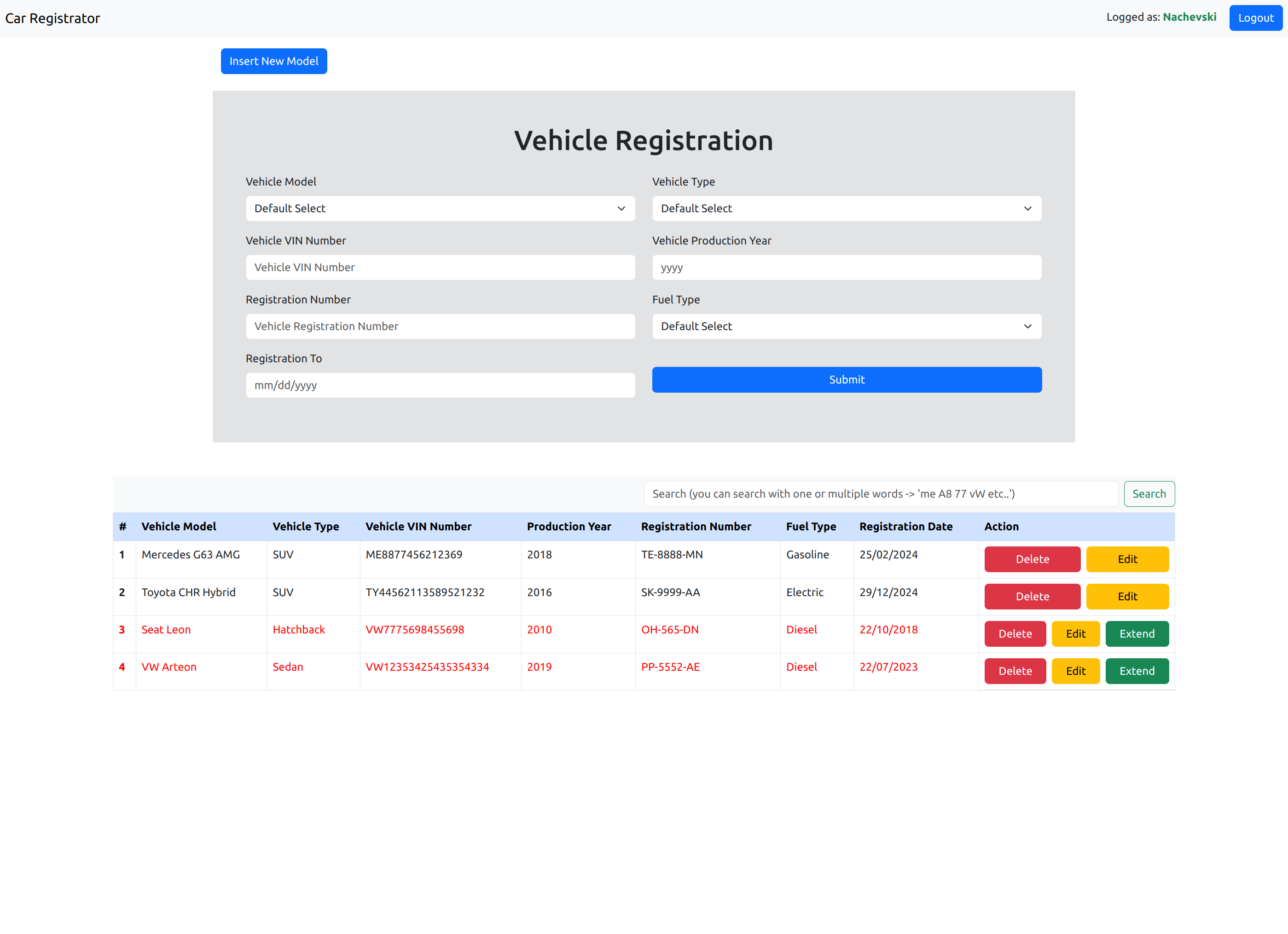 Vehicle Registration